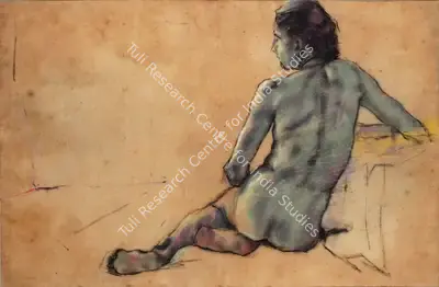 Bikash Bhattacharjee (Artist), Nude, 1961, Painting