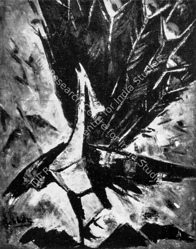 K.K. Hebbar (Artist), Peacock, 1964, Painting
