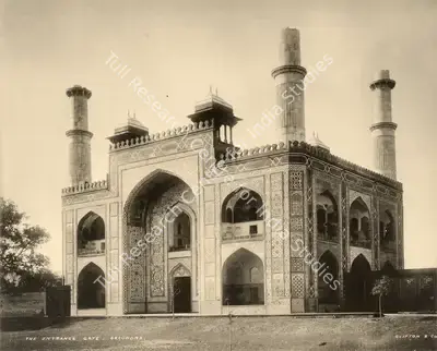 Studio Clifton & Co. (Photographic Studio), The Entrance Gate, Secundra, 1900, Antiquarian Photograph