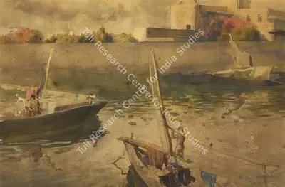 G.S. Haldankar (Artist), Untitled(Boats), 1933, Painting