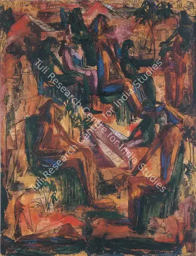 Jehangir Sabavala (Artist), An Egyptian Reverie, 1955, Painting