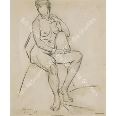Jehangir Sabavala (Artist), Nude Study, 1948, Painting