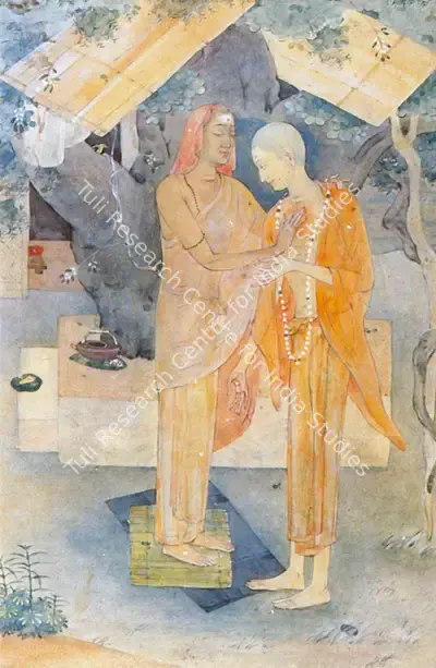 Bose, Nandalal (Artist). Ishwarpuri Initiating Chaitanya Into The Teachings Of The Sect, n.d. | Painting, Ch.Lon/02.06.98