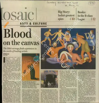 Brinda Suri (Reporter), Blood on the Canvas, 2005, Newspaper Clipping