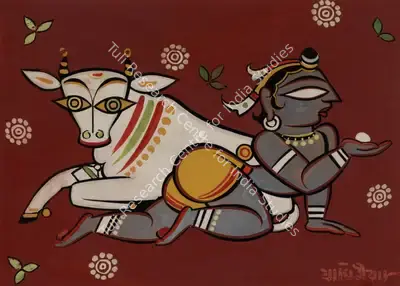Jamini Roy (Artist), Balakrishna, 1951, Painting