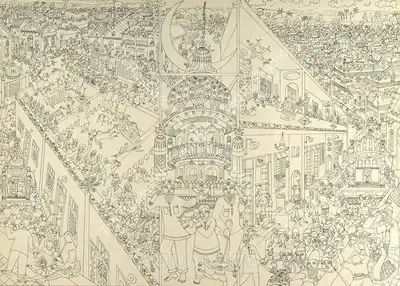 Shailesh Patel (Artist), Mahoram -Tajiya, 2005, Drawing