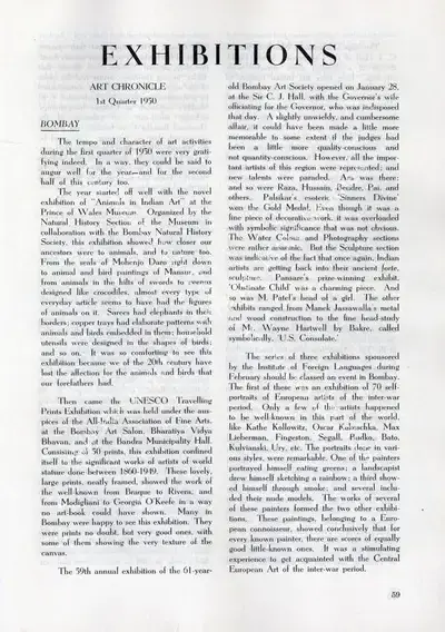 J. M. (Essayist), Exhibitions, 1950, Essay