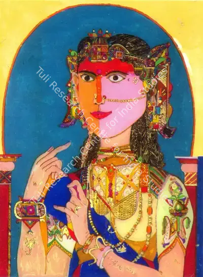 K. Laxma Goud (Artist), Princess, 1993, Painting