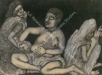 Chowdhury, Jogen (Artist). Man and two Women, n.d. | Drawing, So.Bom/26.03.89