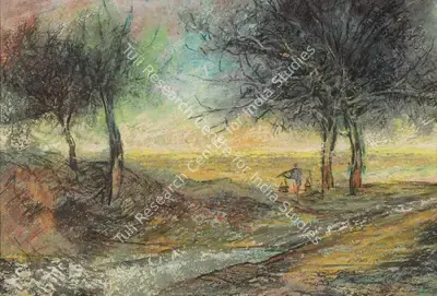 Gopal Ghose (Artist), Landscape, 1954, Painting