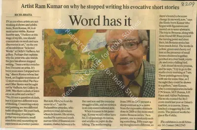 Richa Bhatia (Reporter), Word has it, 2009, Newspaper Clipping