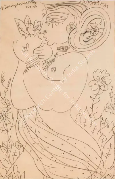 M.S. Suriyamoorthy (Artist), Untitled, 1964, Drawing