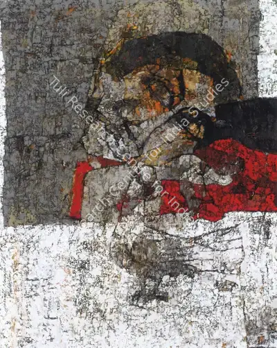 Jamil Naqsh (Artist), Woman With Pigeons, 1978, Painting
