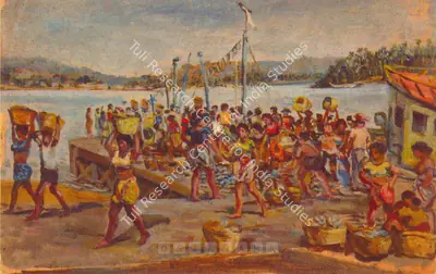 Rabin Haldar (Artist), On The Quay, Painting