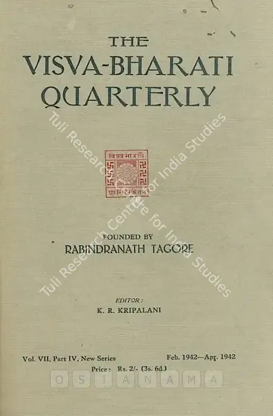 K.R. Kripalani (Editor), Visva-Bharati Quarterly, 1942, Journal