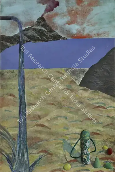Anju Dodiya (Artist), Vertical Threat, 1988, Painting
