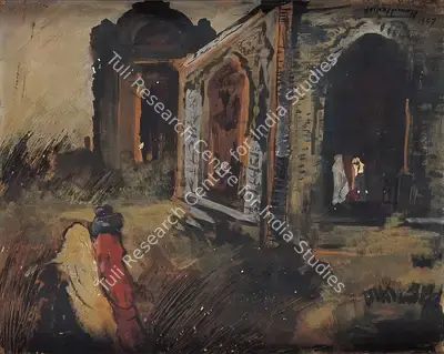 Mookherjea, Sailoz (Artist). Nizam-ud-din. Oil on board, 1957 | Painting | FineArts | 00599064