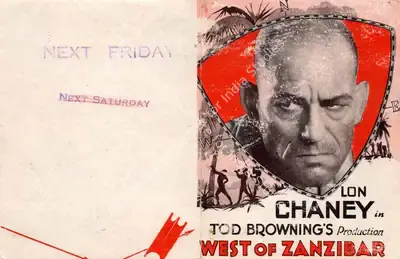 Browning, Tod (Producer), West of Zanzibar, 1928 | Handbill | CinemaEducation | 00795086