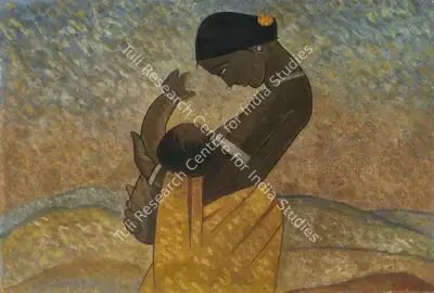 Jamini Roy (Artist), Untitled (Mother & Child), 1930, Painting