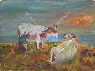 Jamini Roy (Artist), Animals (Recto); Still Life (Verso), 1929, Painting