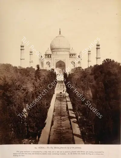Eugene Clutterbuck Impey (Photographer), Agra- The Taj Mahal from the top of the gateway, 1861, Antiquarian Photograph