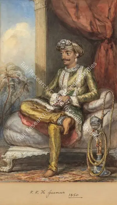 William Carpenter (Artist), Portrait of the Gaekwad of Baroda, 1850, Painting