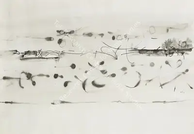 V.S. Gaitonde (Artist), Composition No. 5, 1963, Drawing