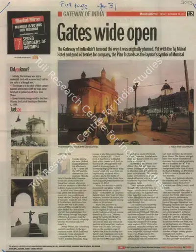 Lekha Menon (Reporter), Gates wide open, 2010, Newspaper Clipping