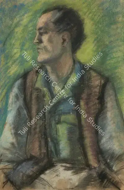Bikash Bhattacharjee (Artist), Unknown Friend 2, 1960, Painting