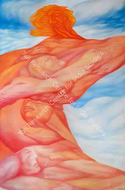 Anil Karanjai (Artist), Flame Clouds, 1975, Painting