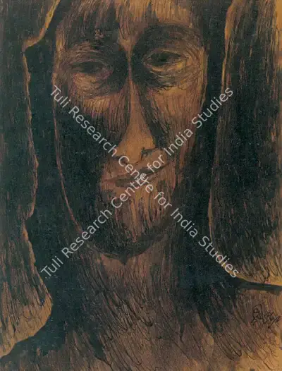 Rabindranath Tagore (Artist), Face, Painting