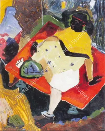 Husain, M.F. (Artist). Untitled. Oil on canvas, 1950 | Painting | FineArts | 00375541