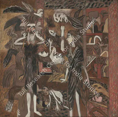 Subramanyan, K.G. (Artist). The Visitor, 1994 | Painting, AG.Mum/22.12.18, 2018 · Asta Guru