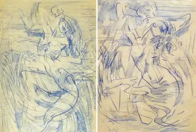 K.K. Hebbar (Artist), Untitled, 1968, Drawing