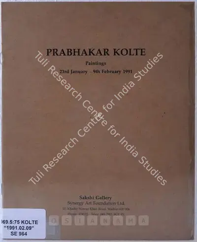 Prabhakar Kolte (Artist), Prabhakar Kolte, 1991, Solo Exhibition Catalogue