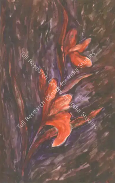 Rabindranath Tagore (Artist), Flower, Painting