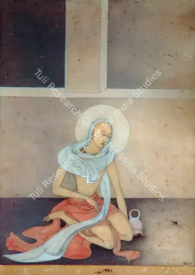 Majumdar, Kshitindranath (Artist). Chaitanya In Gambhira. Watercolour and Wash on paper, early 1960s | Painting  | 00880816