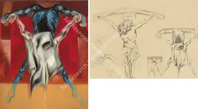 Ramachandran, A. (Artist). Untitled (Crucifixion), 1967 | Painting, Ch.NeY/21.03.12, 1967