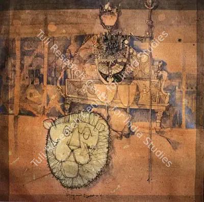 Shyamal Dutta Ray (Artist), The Throne, 1976, Painting