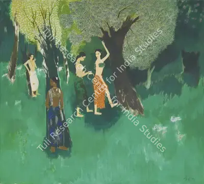 Bendre, N.S. (Artist). Nayikas of Kalidas Series, 1974 | Painting, Pu.Onl/12.03.26, 2026 · Pundole