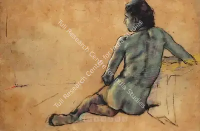 Bikash Bhattacharjee (Artist), Nude Study Series, 1961, Drawing