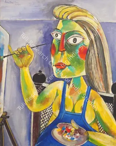 Paritosh Sen (Artist), The Artist, 2000, Painting