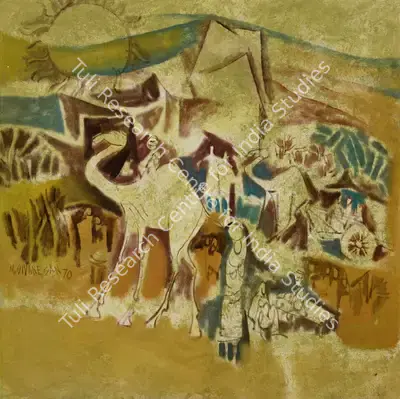 M. Sivanesan (Artist), Untitled (Desert Caravan), 1970, Painting