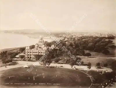 Studio Clifton & Co. (Photographic Studio), View of B.B.& C.I. Ry. Office & Queens Road, Bombay, 1900, Antiquarian Photograph