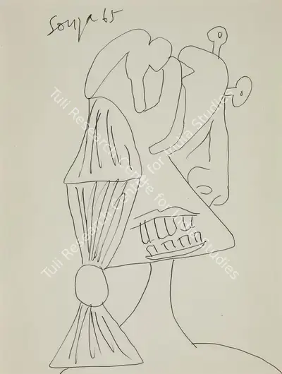 F.N. Souza (Artist), Untitled, 1965, Drawing