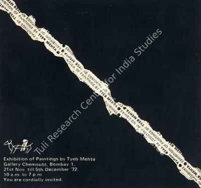 Tyeb Mehta (Artist), Exhibiiton of Paintings by Tyeb Mehta, 1972, Solo Exhibition Invitation