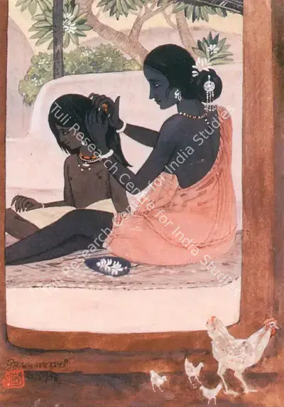 Ramendranath Chakravorty (Artist), Grooming, 1934, Painting