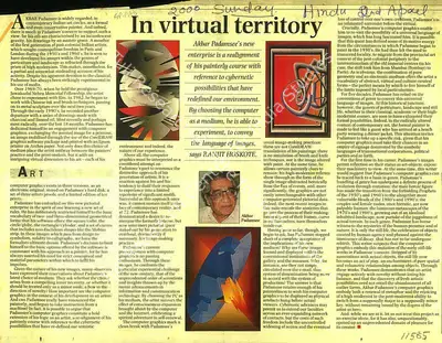 Ranjit Hoskote (Writer), In Virtual Territory, 2000, Newspaper clipping