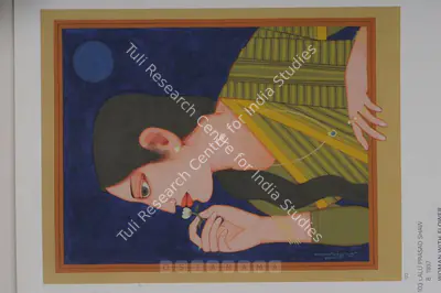Lalu Prasad Shaw (Artist), Woman With Flower, Painting
