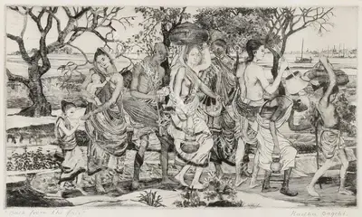 Radha Bagchi (Artist), Back From The Fair, Graphic Art